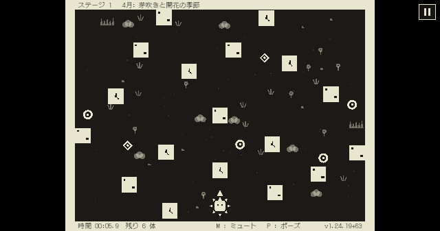 進撃のサイのゲーム画面(ステージ1)